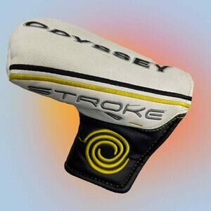 ODYSSEY STROKE LAB BLADE PUTTER HEADCOVER Golf Head Cover White Black Gold